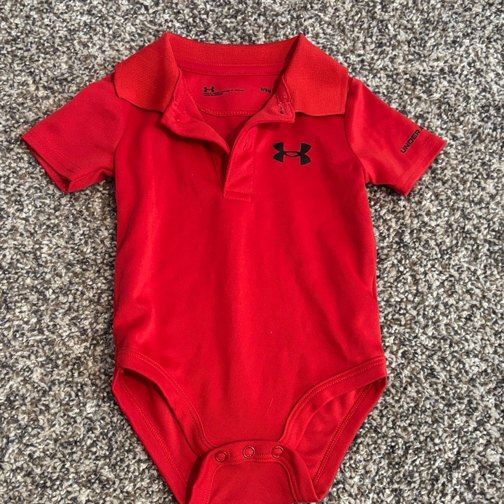Under Armour Red Polo One-Piece Bodysuit for Kids